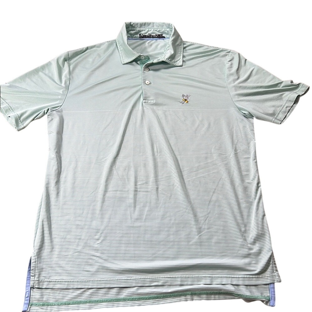 RLX Ralph Lauren Golf Polo Shirt Striped‎ Performance Casual Athletic M